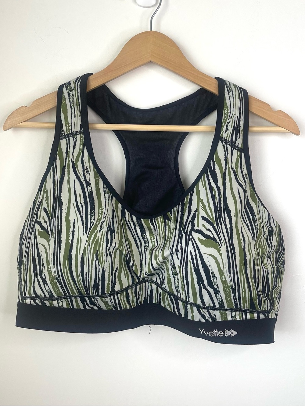 Yvette Zebra Print Sports Bra - Green and Black 5XL